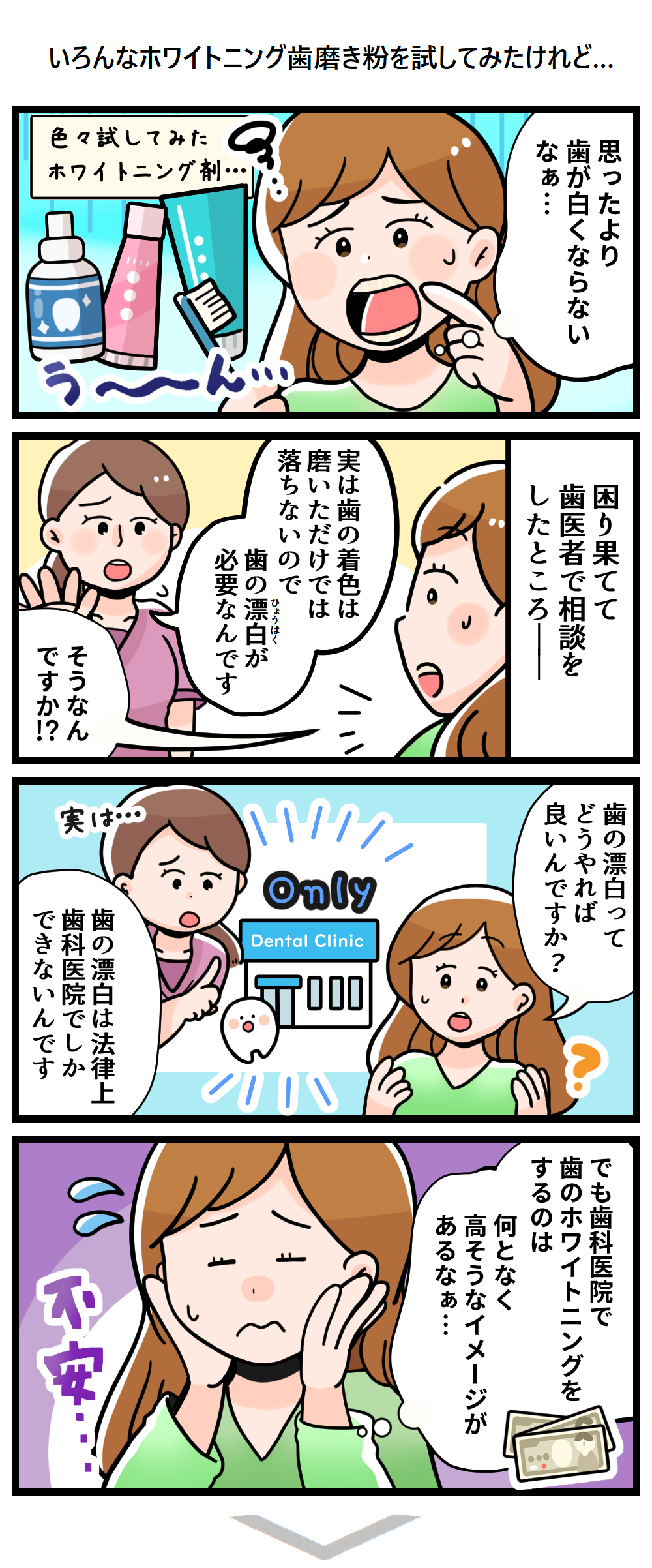 いろんなホワイトニング歯磨き粉を試してみたけれど…